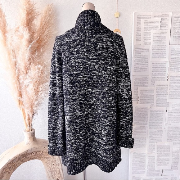 LEVIS Black Marble Knit Long Sleeve Open Front Cardigan - Picture 8 of 13
